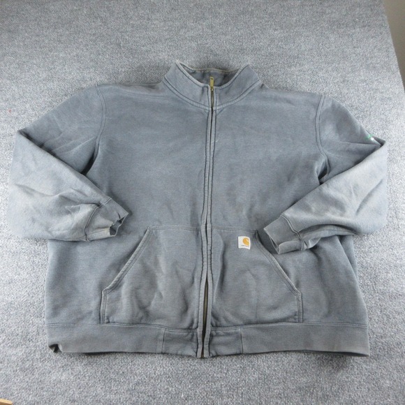 Carhartt Other - Carhartt Sweatshirt Mens 4XL Gray Full Zip Mock Neck Fleece Workwear 102274